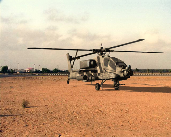 Camera Matched Apache Takeoff Scene